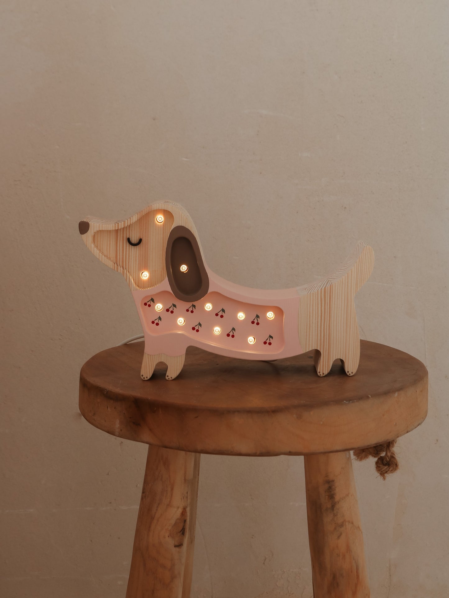 Little Lights Puppy Mini lampe i træ - flere farver