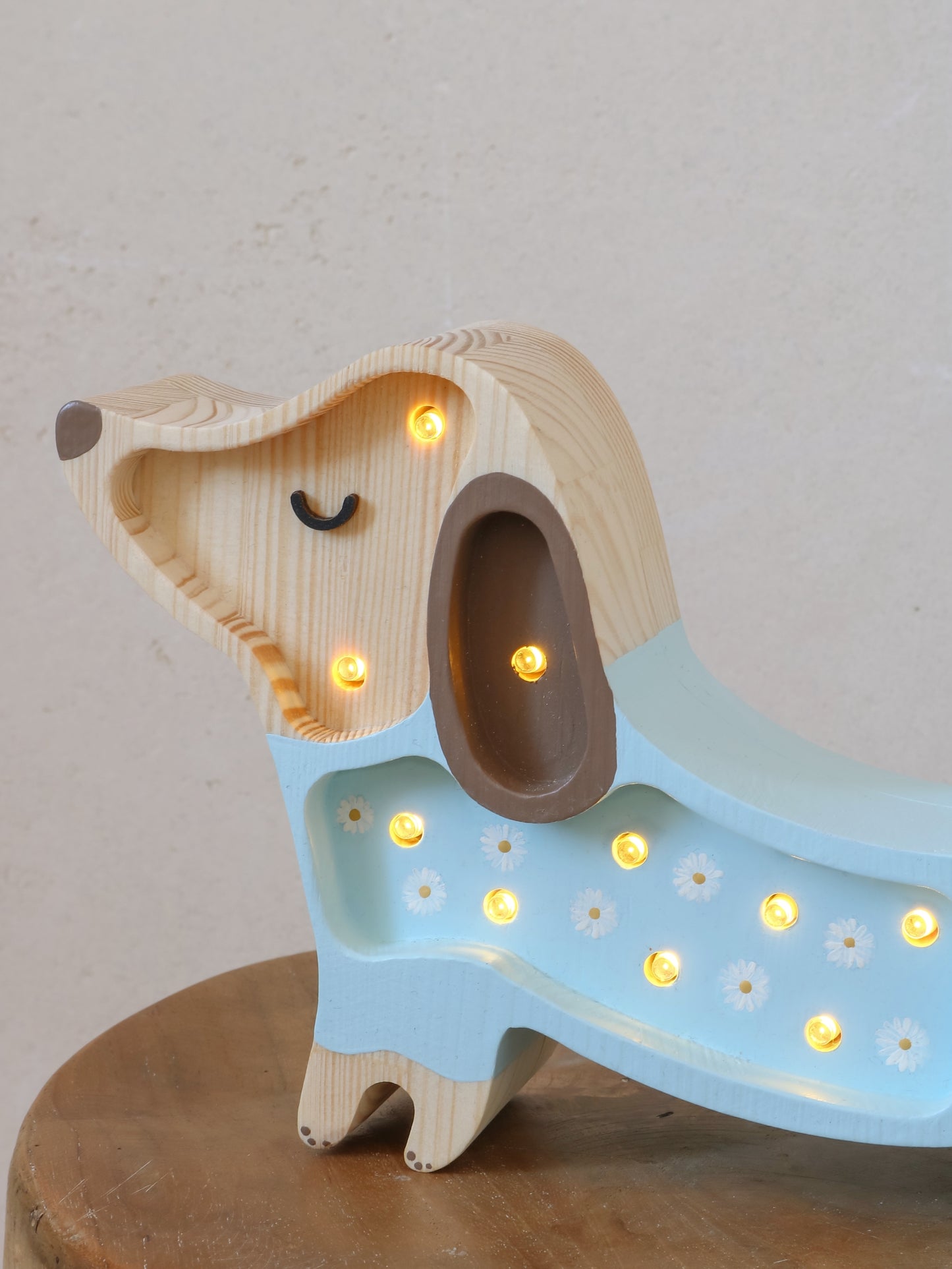 Little Lights Puppy Mini lampe i træ - flere farver