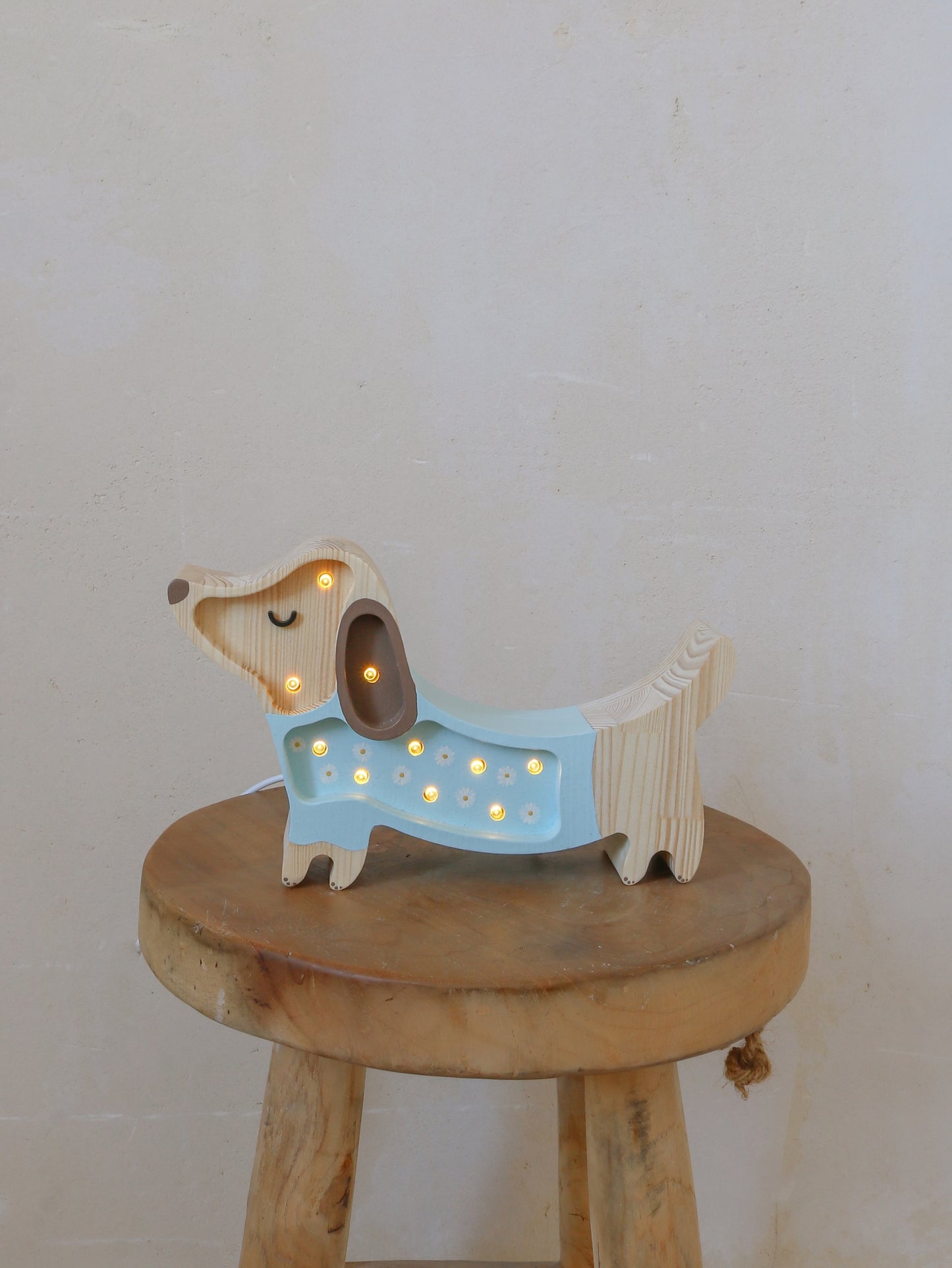 Little Lights Puppy Mini lampe i træ - flere farver