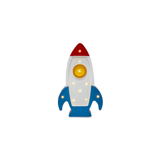 Little Lights Space Rocket Mini lampe i træ - flere farver