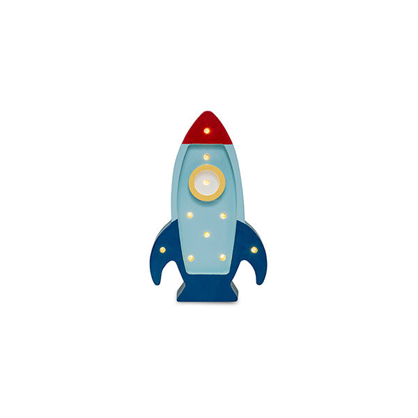 Little Lights Space Rocket Mini lampe i træ - flere farver