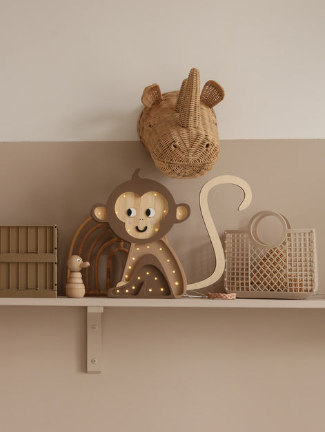 Little Lights Monkey lampe i træ - flere farver