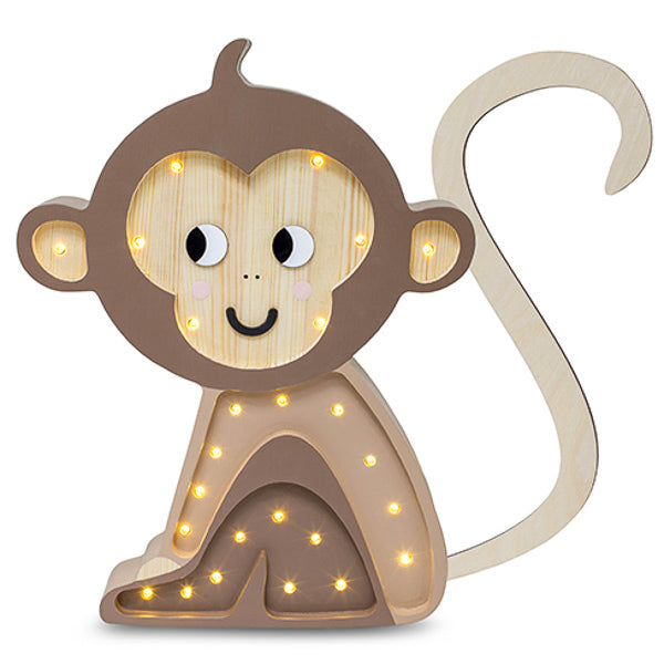 Little Lights Monkey lampe i træ - flere farver