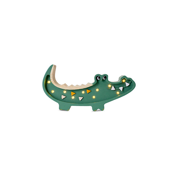 Little Lights Crocodile Mini lampe i træ - flere farver