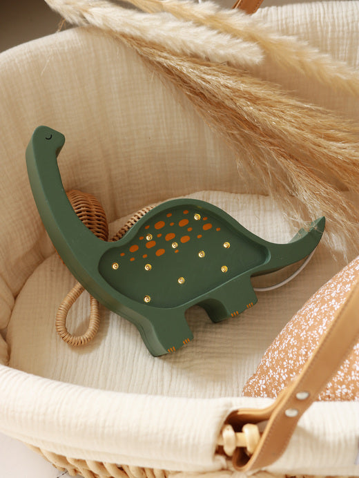 Little Lights Dino Mini lampe i træ - flere farver