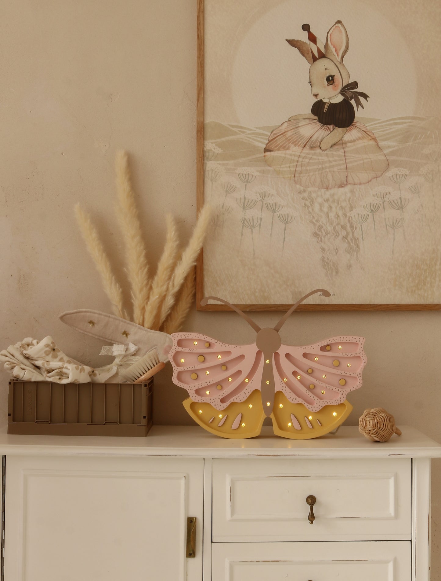 Little Lights Butterfly lampe i træ - flere farver