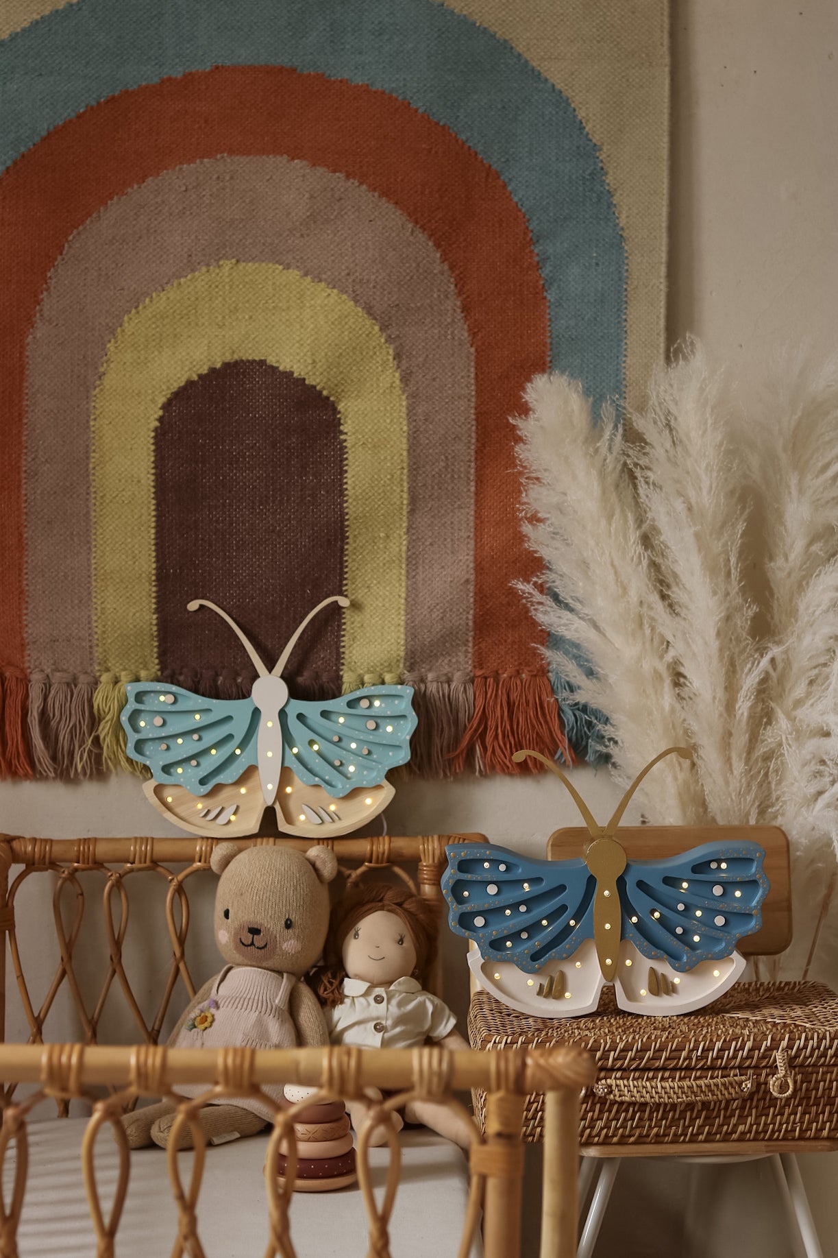 Little Lights Butterfly lampe i træ - flere farver