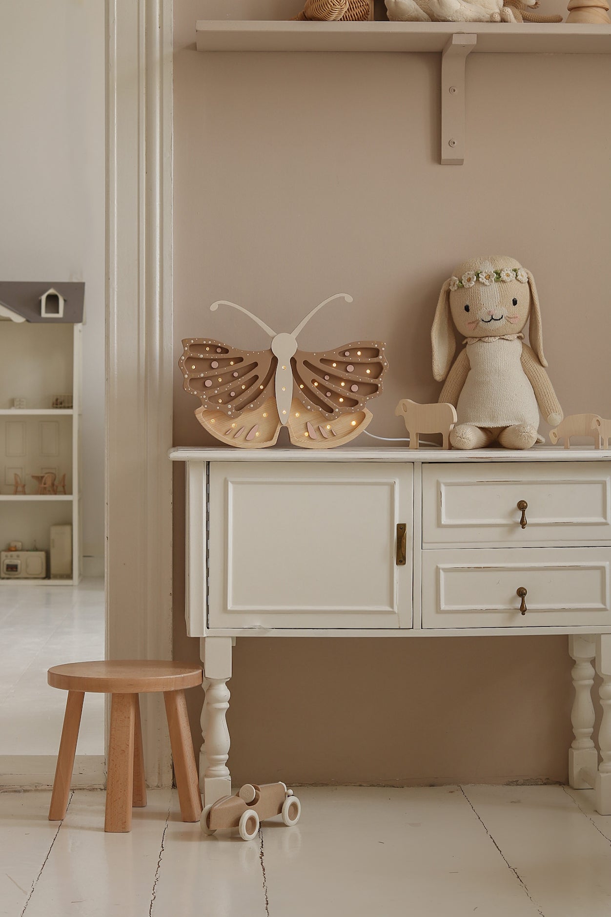 Little Lights Butterfly lampe i træ - flere farver