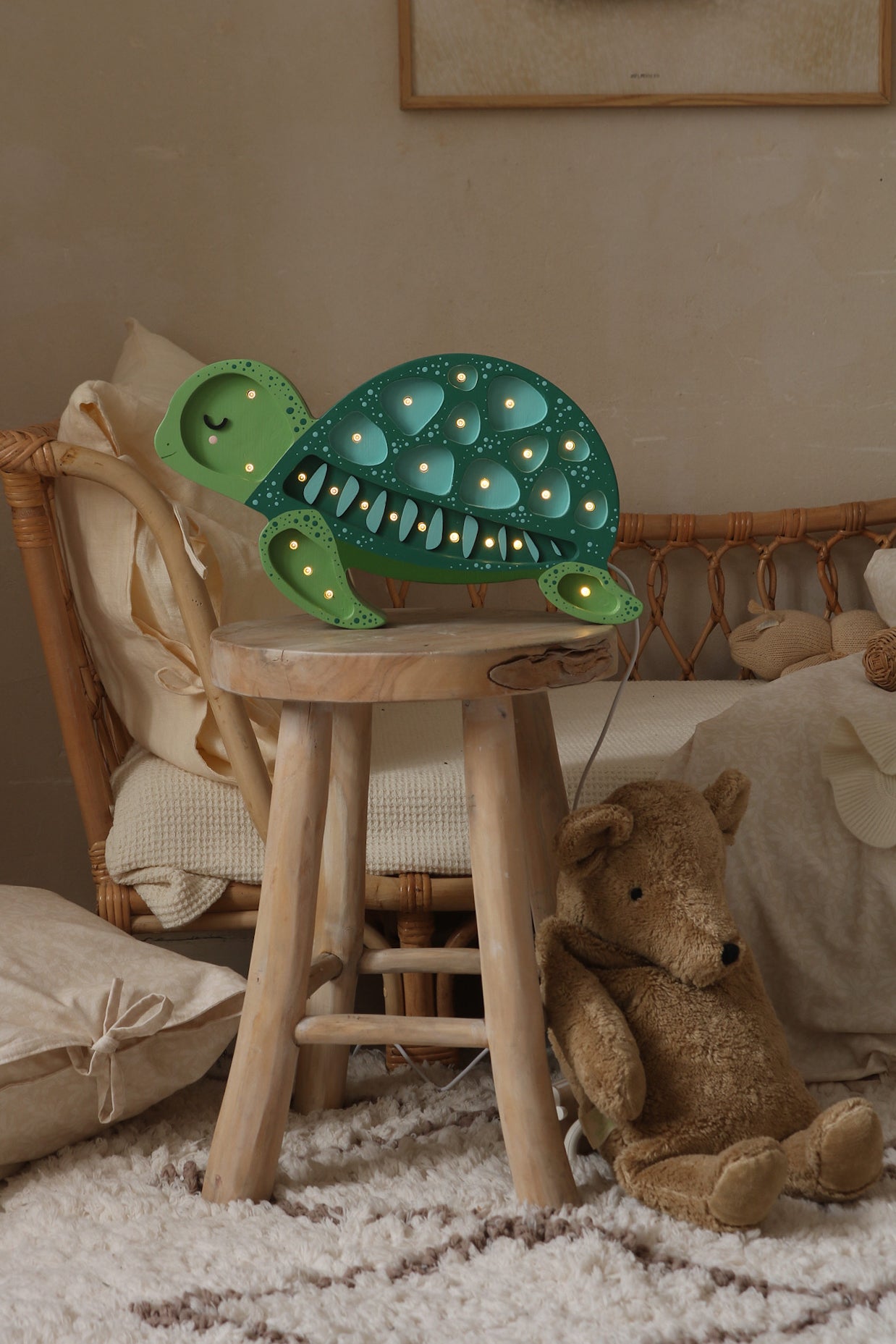 Little Lights Turtle lampe i træ - flere farver