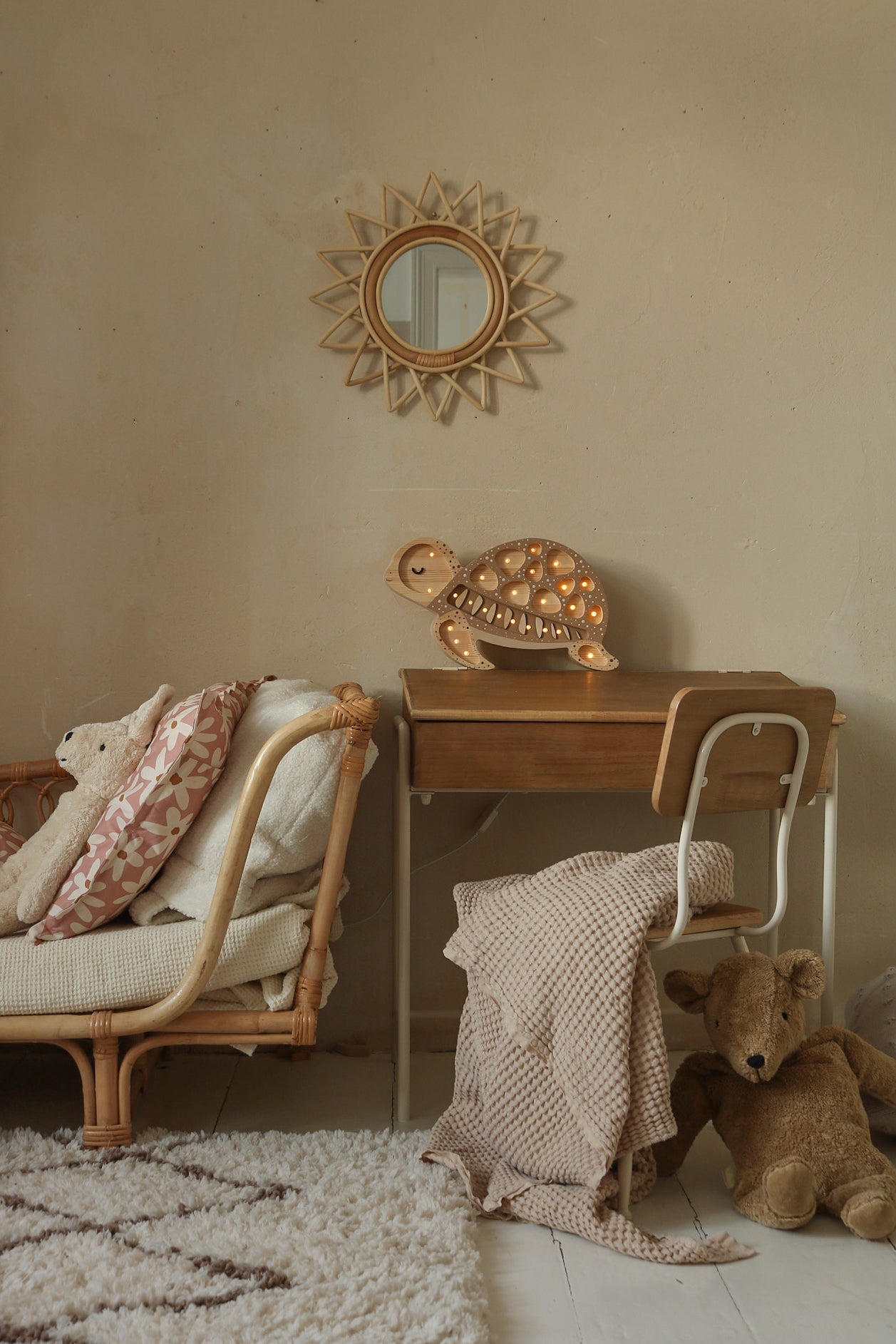 Little Lights Turtle lampe i træ - flere farver