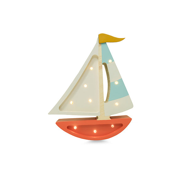 Little Lights Sailboat lampe i træ - flere farver