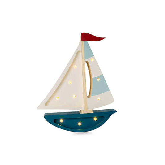 Little Lights Sailboat lampe i træ - flere farver