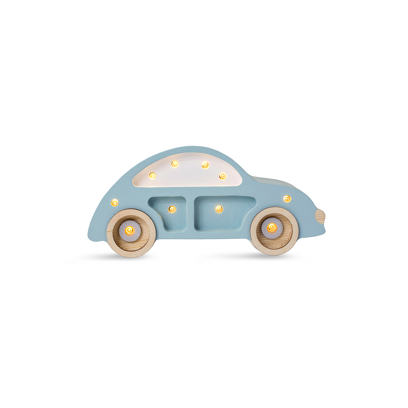 Little Lights Beetle Car Mini lampe i træ - flere farver