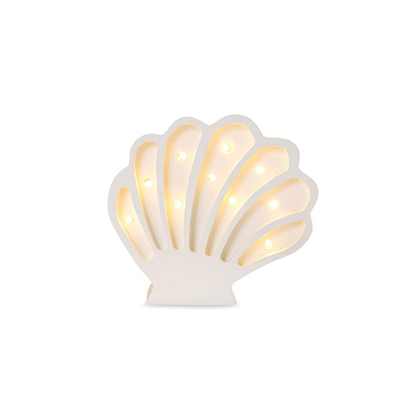 Little Lights Seashell lampe i træ - flere farver