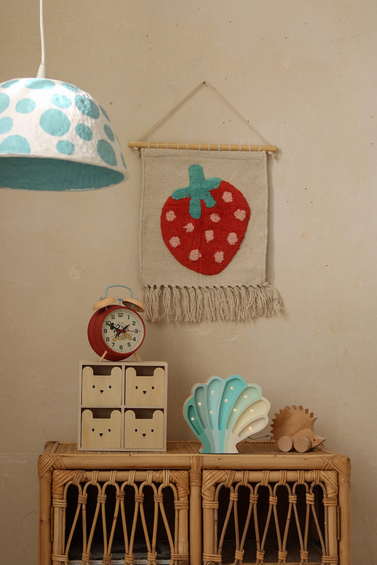 Little Lights Seashell lampe i træ - flere farver