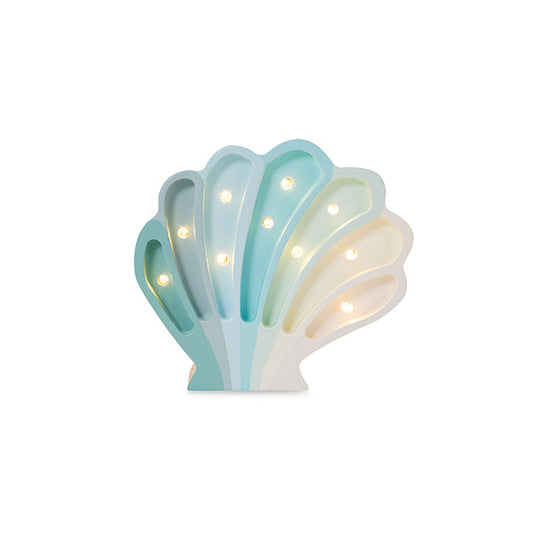 Little Lights Seashell lampe i træ - flere farver