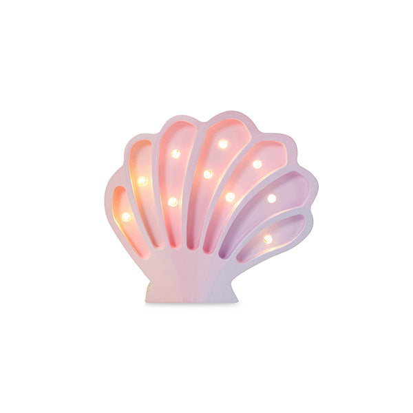 Little Lights Seashell lampe i træ - flere farver
