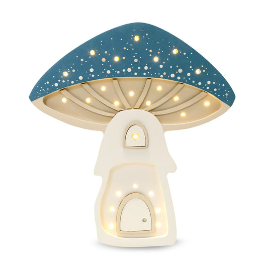 Little Lights Mushroom House lampe i træ - flere farver