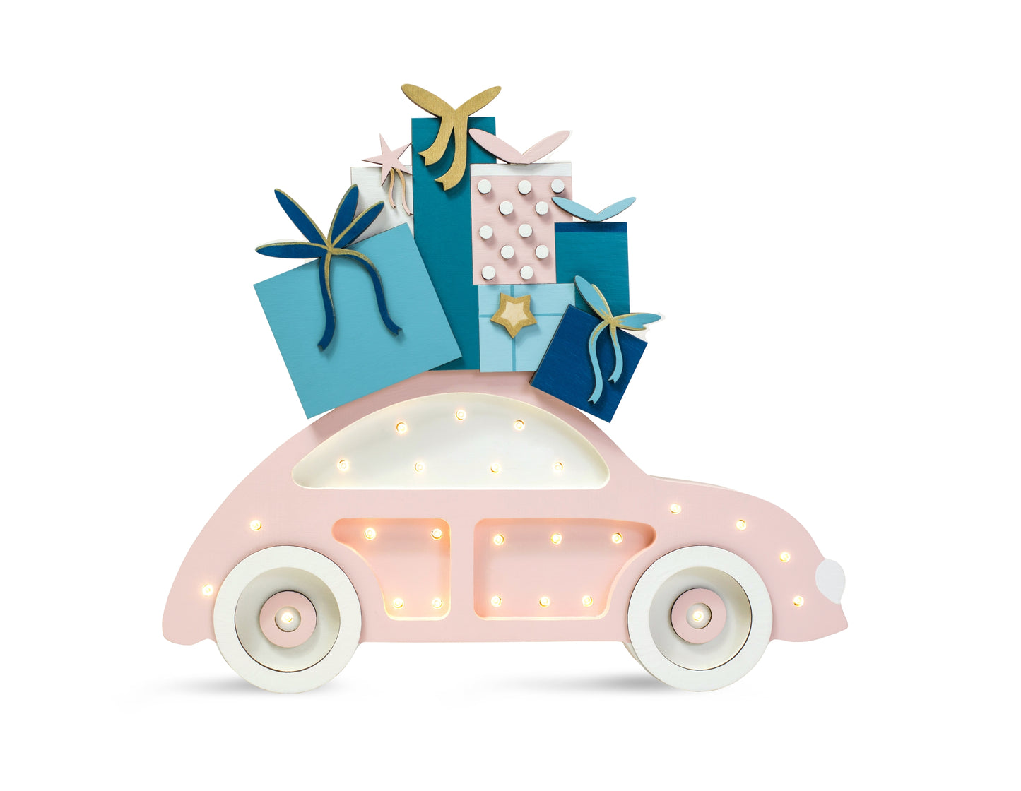 Little Lights Beetle Car lampe i træ - flere farver