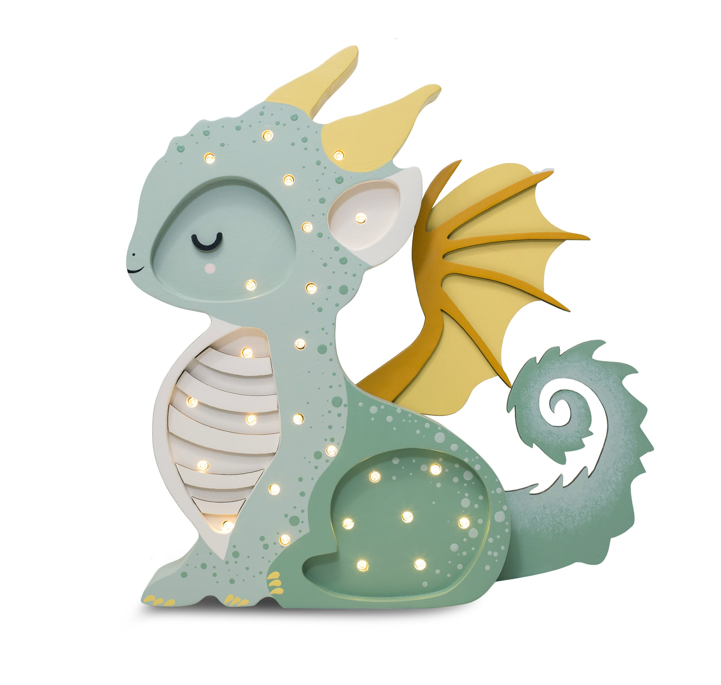 Little Lights Baby Dragon lampe i træ - flere farver