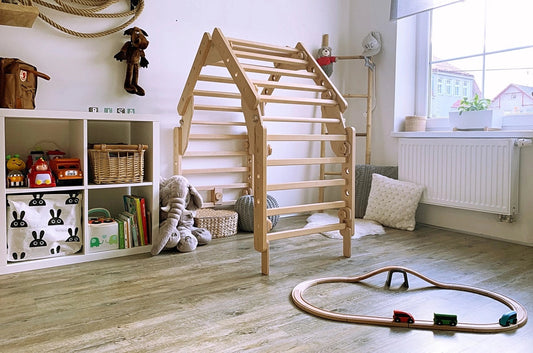Loopo Little House 4-i-1 klatrestativ og legehus