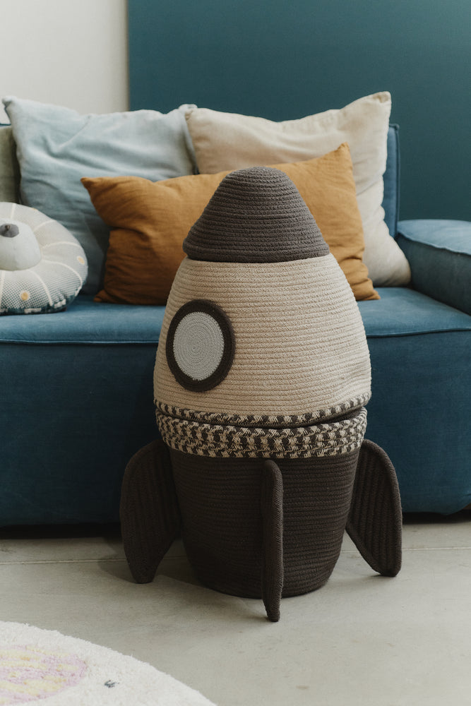 Lorena Canals kurv – Giant Rocket opbevaringskurv grå/natur