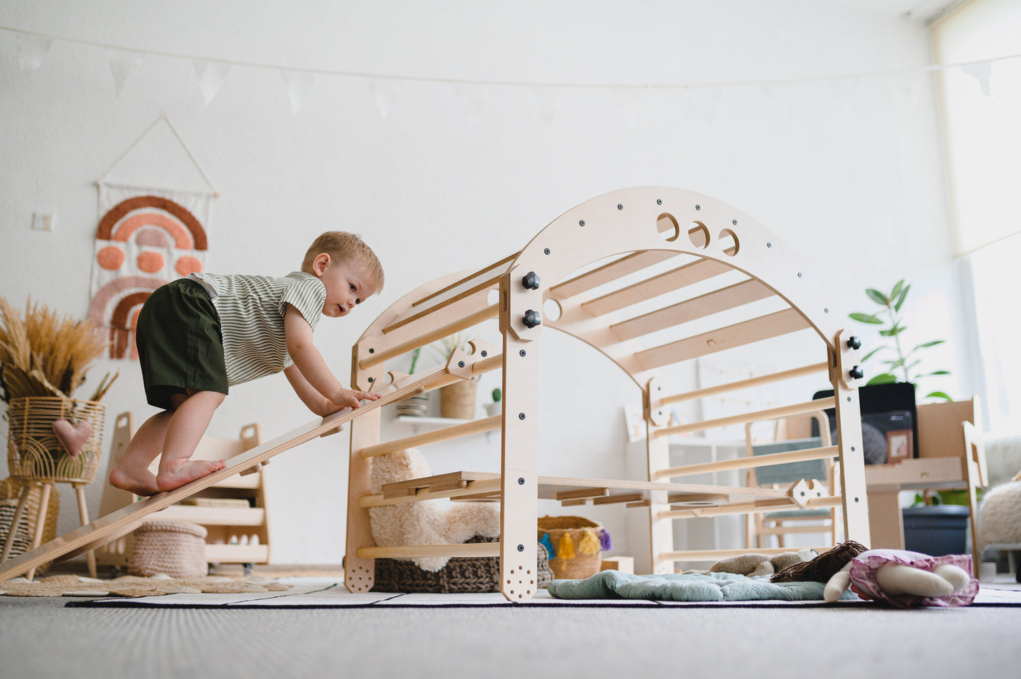 Luula Albero Montessori Klatresæt – Klatretrekant, Balancebue og Rampe uden Madras