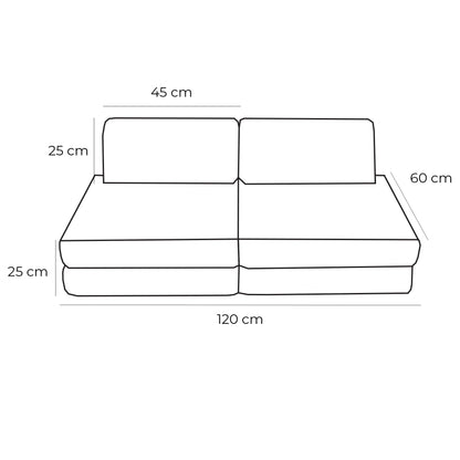 Small Modular Sofa for Kids - Slimcord Lime