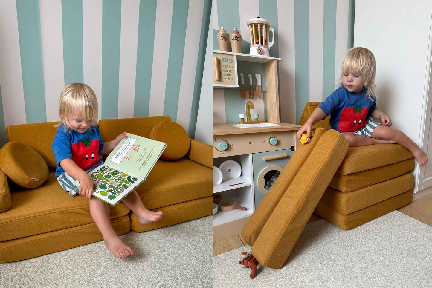 Shappy legesofa – Original Mini 120 cm Ultra Plush - Mustard