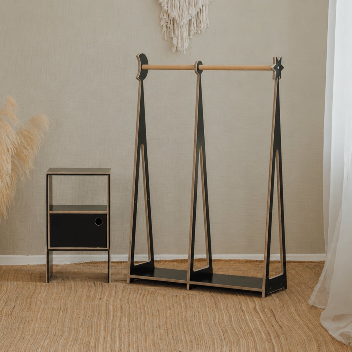 leg&go Montessori tøjstativ til børn – Sort