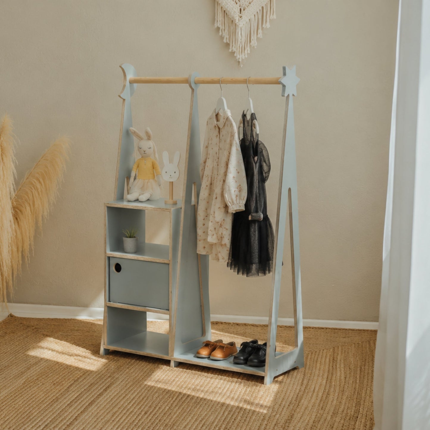 leg&go Montessori tøjstativ til børn – Grå