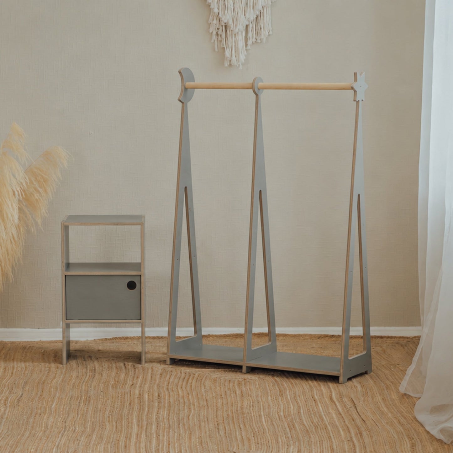 leg&go Montessori tøjstativ til børn – Grå