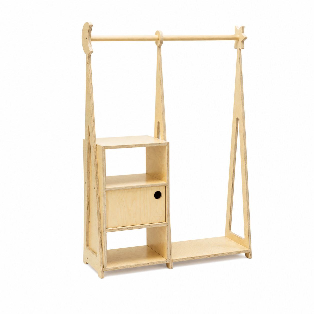 leg&go Montessori tøjstativ til børn – Natural