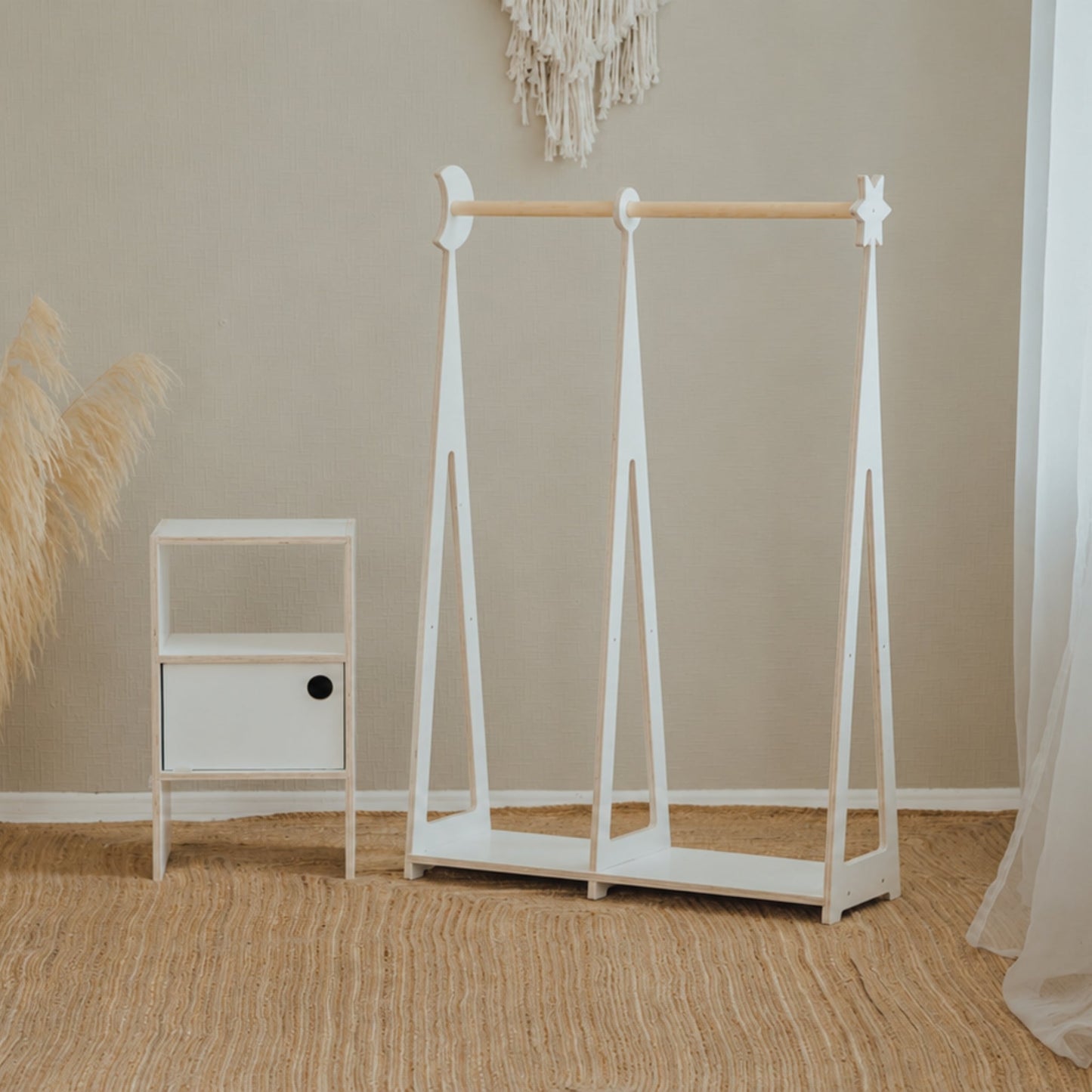 leg&go Montessori tøjstativ til børn – Hvid