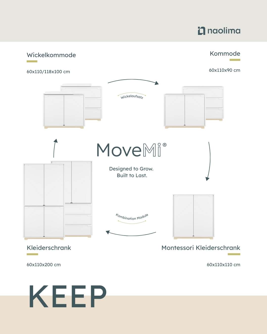 Naolima MoveMi® garderobemodul til kommode