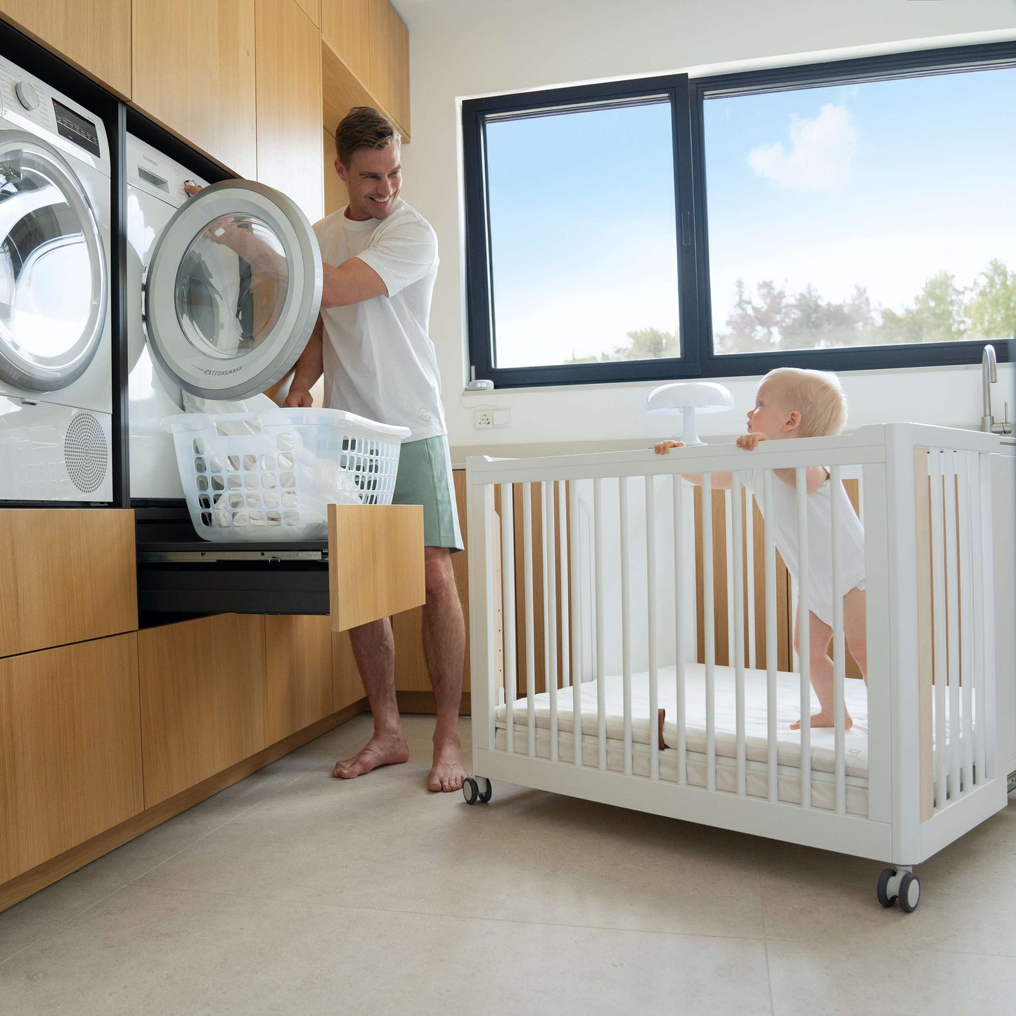 Naolima MoveMi® foldbar 2-i-1 - tremmeseng og kravlegård - Hvid