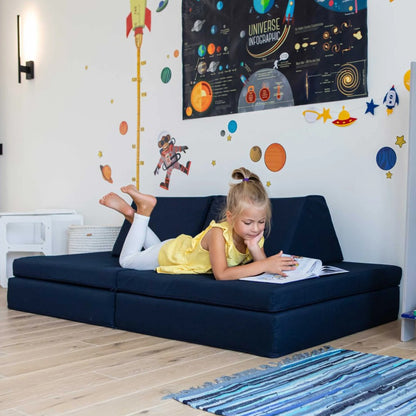Monboxy Legesofa og tumlesæt med 4 dele – Marineblå - Tumlebørn