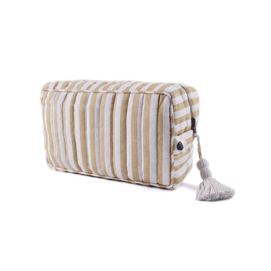 Pine Cone Lulu toilettaske – Mustard Stripe