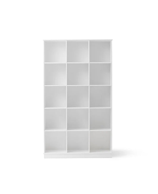 Oliver Furniture Wood reol 3x5 lodret med sokkel – hvid