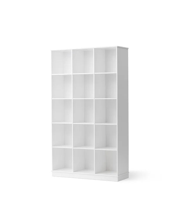 Oliver Furniture Wood reol 3x5 lodret med sokkel – hvid