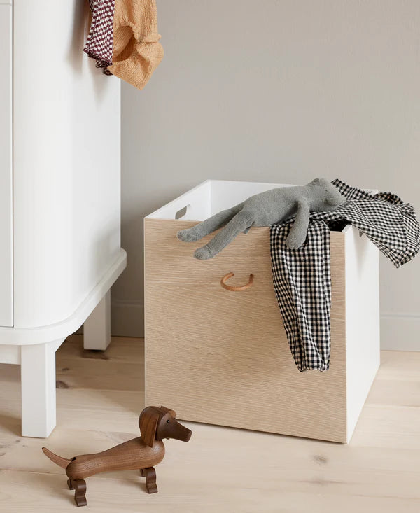 Oliver Furniture Wood opbevaringskasser 3 stk. – hvid/eg