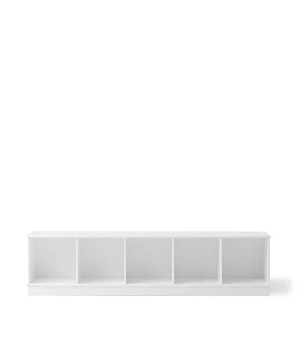 Oliver Furniture Wood reol 5x1 vandret med sokkel – hvid