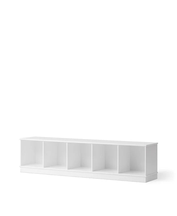 Oliver Furniture Wood reol 5x1 vandret med sokkel – hvid