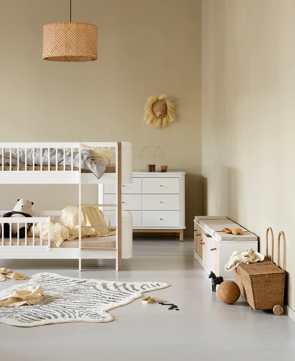 Oliver Furniture Wood reol 5x1 vandret med sokkel – hvid
