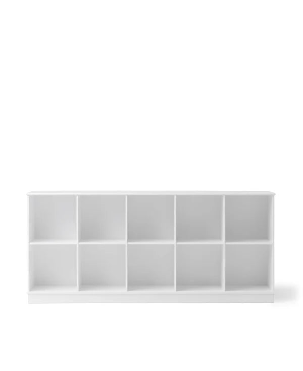 Oliver Furniture Wood reol 5x2 vandret med sokkel – hvid