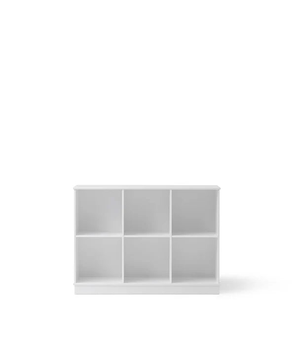 Oliver Furniture Wood reol 3x2 vandret med sokkel – hvid