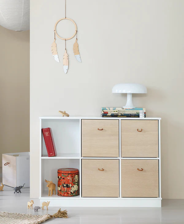 Oliver Furniture Wood reol 3x2 vandret med sokkel – hvid