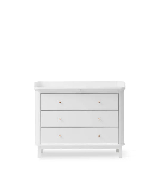 Oliver Furniture Wood puslekommode med 3 skuffer – hvid