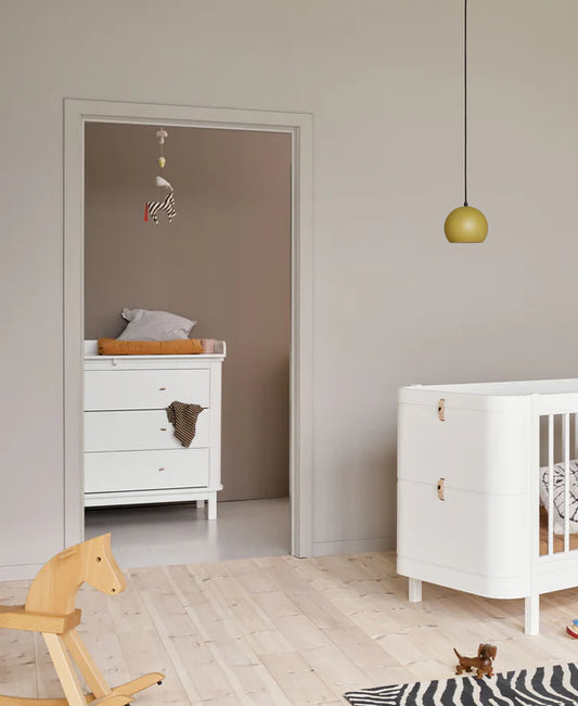 Oliver Furniture Wood puslekommode med 3 skuffer – hvid
