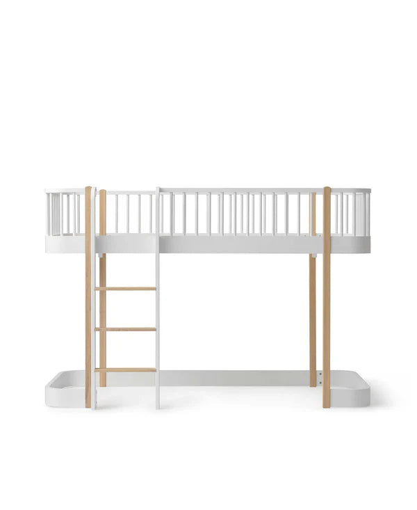 Oliver Furniture Wood Original halvhøj seng 90x200 cm – hvid/eg